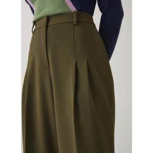 L.K. Bennett Petra Dark Green Pleated Trousers